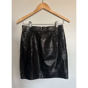 $3300 Saint Laurent mini leather skirt FR38 black classic